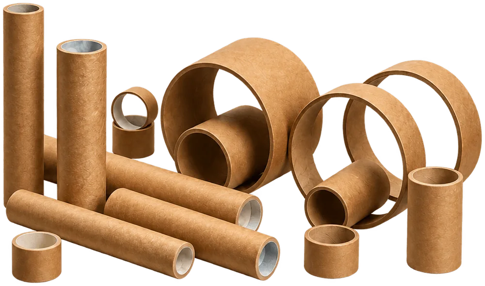 Tubetes e arruelas de papel para diferentes aplicações industriais